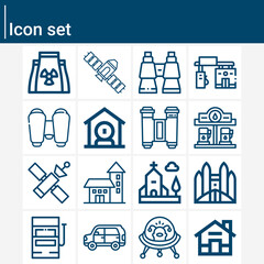 Simple set of vehicles related lineal icons.