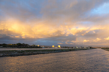 Stormy sunset over Marina Del Rey, California