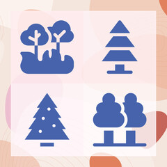 Naklejka na ściany i meble Simple set of tree farm related filled icons