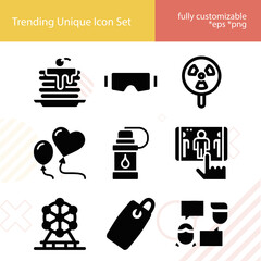 Simple set of medical related filled icons.