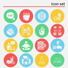 16 pack of consideration  filled web icons set