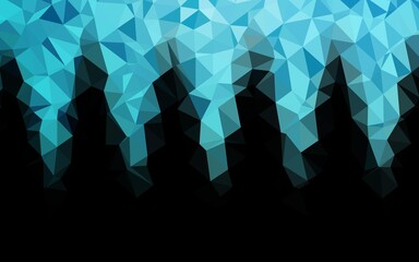 Light BLUE vector shining triangular background.