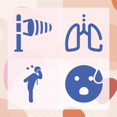 Simple set of breath related filled icons