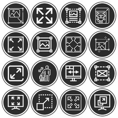 16 pack of full screen  lineal web icons set