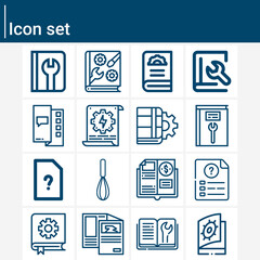 Simple set of guides related lineal icons.