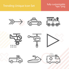 Simple set of conservative related lineal icons.