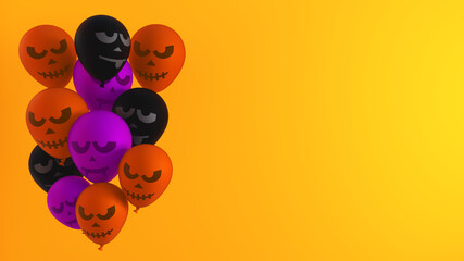 Halloween Balloons Background with Copy Space