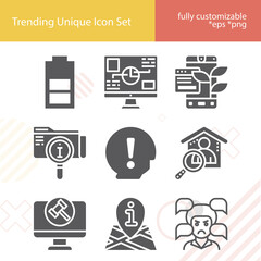 Simple set of accusation related filled icons.