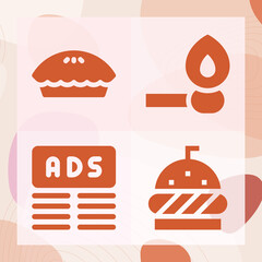 Simple set of wooden related filled icons