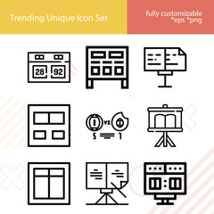 Simple set of contempt related lineal icons.