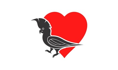Love old brother bird vector icon