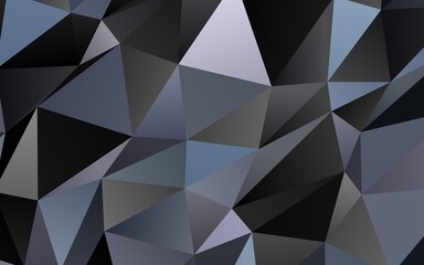 Dark Black vector polygonal background.