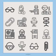 Simple set of commissioner related lineal icons.