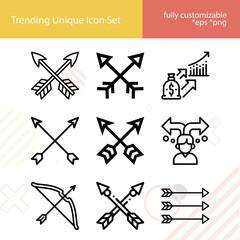 Simple set of bows related lineal icons.