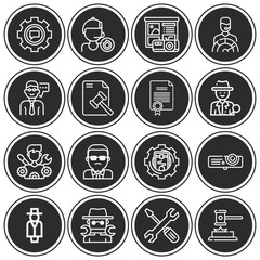 16 pack of adviser  lineal web icons set