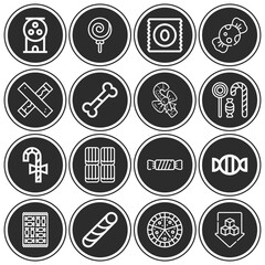 16 pack of cane  lineal web icons set