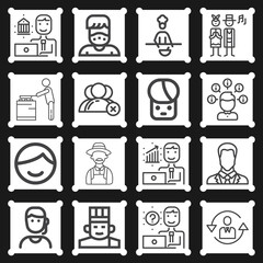 16 pack of isle  lineal web icons set