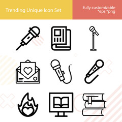 Simple set of speak related lineal icons.