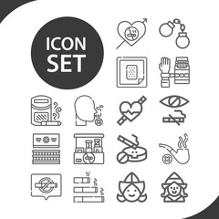 Simple set of rid related lineal icons.