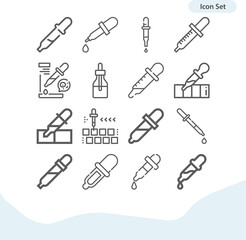 Simple set of pipette related lineal icons.