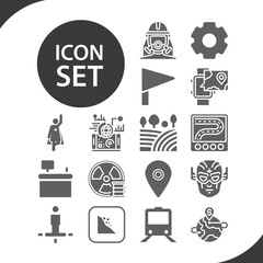Simple set of domain related filled icons.