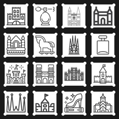 16 pack of germany  lineal web icons set