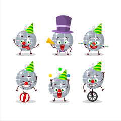 Cartoon character of christmas ball grey with various circus shows