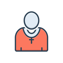 Color illustration icon for preacherman