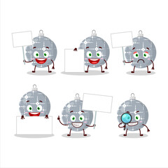 Christmas ball grey cartoon character bring information board