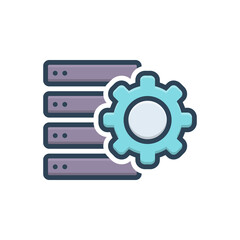 Color illustration icon for settings