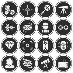 16 pack of focus  filled web icons set