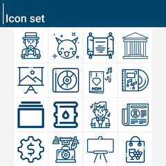 Simple set of aged related lineal icons.