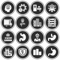 16 pack of permit  filled web icons set