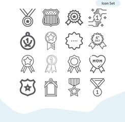 Simple set of bronze star related lineal icons.