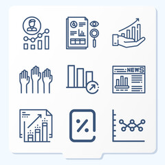 Simple set of 9 icons related to applied mathematics