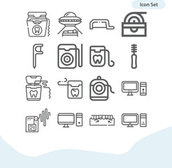 Simple set of newspaper article related lineal icons.