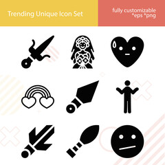Simple set of wonderful related filled icons.