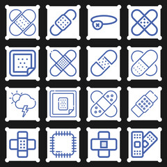 16 pack of patches  lineal web icons set