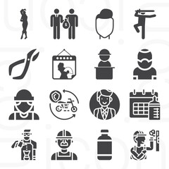 16 pack of lumen  filled web icons set