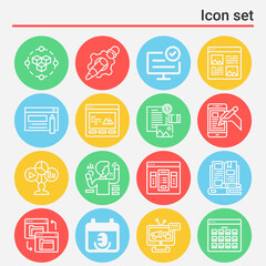 16 pack of arguing  lineal web icons set