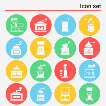 16 pack of immersed  filled web icons set