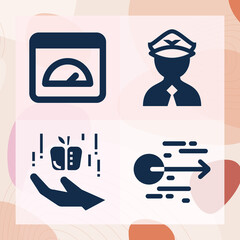 Simple set of acceleration related filled icons