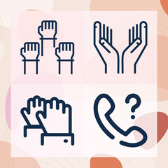 Simple set of requesting related lineal icons