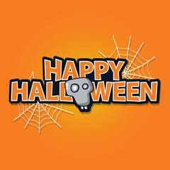 illustration of happy hallowen with cute character, good for sticker, banner tameplate etc.