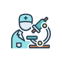 Color illustration icon for pathologist