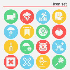 16 pack of union  filled web icons set