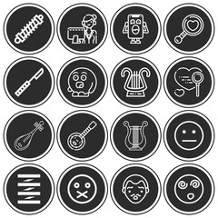16 pack of hear  lineal web icons set