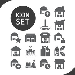 Simple set of wholesale related filled icons.