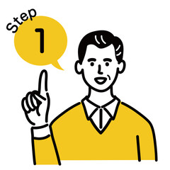 男性　シニア　ベクター　ポップ　ステップ　1