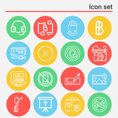 16 pack of not  lineal web icons set